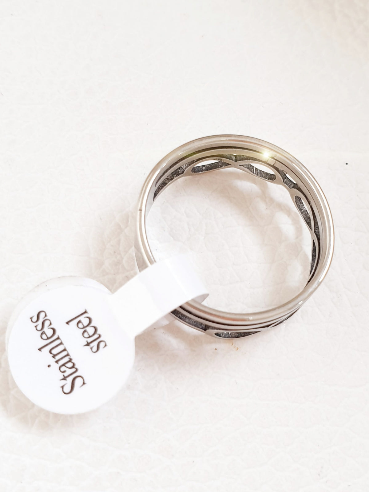 Edelstahl-Ring mit Unendlich Zeichen Silber