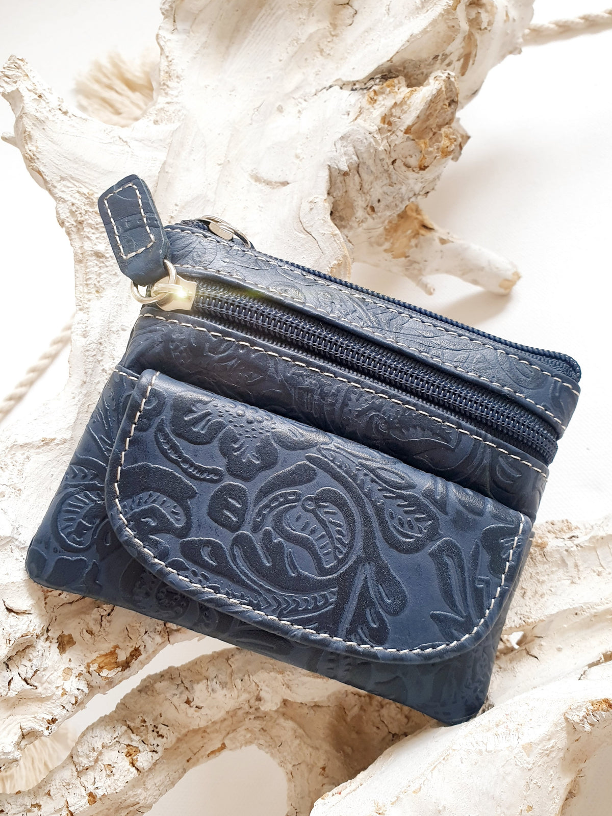Schlüsselmäppchen BAG in Bag Schlüsselanhänger Leder blau