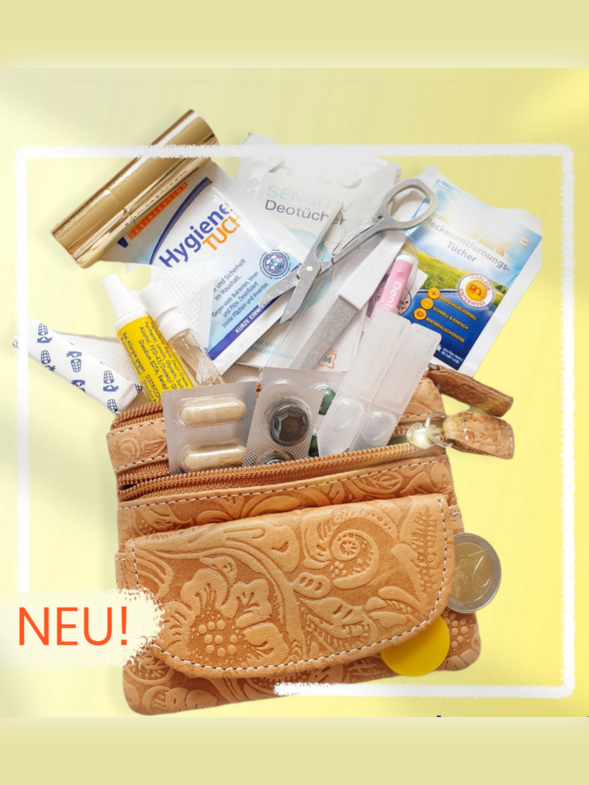 Schlüsselmäppchen BAG in Bag Schlüsselanhänger Leder grün mit krokomuster