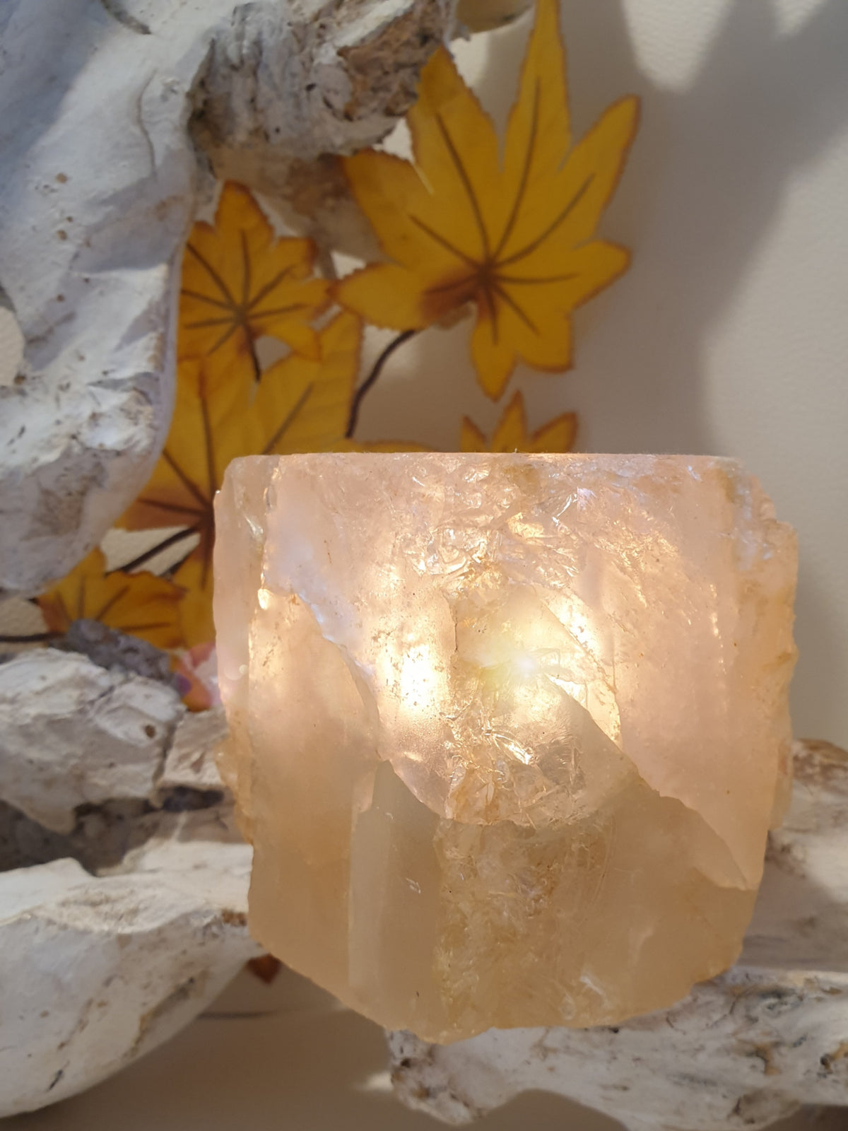 Windlicht aus Edelstein citrin Geschenk